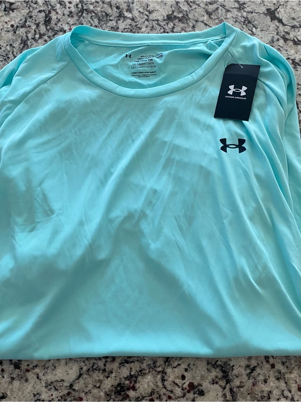 Men’s Under Armour Aqua Tech Tee with Small Black Logo 4XL
